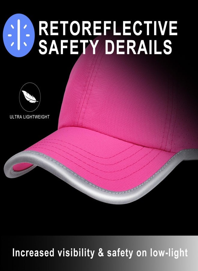 Peninpha Girls Criss Cross Ponytail Baseball Cap Reflective Quick Dry Hat Kids Cooling Mesh Sports Hat High Messy Bun Ponycap for Age 3-12,Hot Pink - Image 5